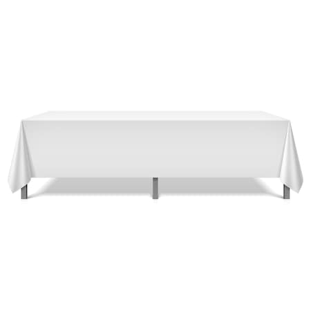 Monarch Brands Tablecloths - 52in x 114in - White, 6PK P-TL-52X114-WHT-6PK